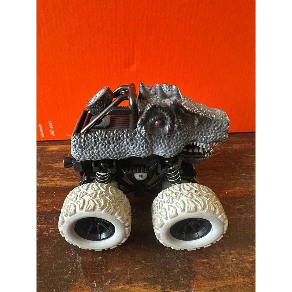Monster Truck Dino Toy Lot‎ of 3 T-Rex Spinosaurus Triceratops One Rev Up